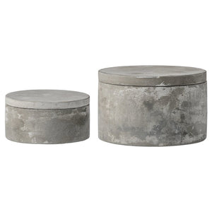 Cement Boxes with lids (set of 2)